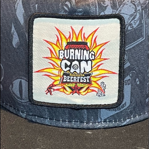 Burning Can Beer Fest Snapback Mesh Trucker Hat Oskar Blues Beer Baseball patch - Picture 3 of 7
